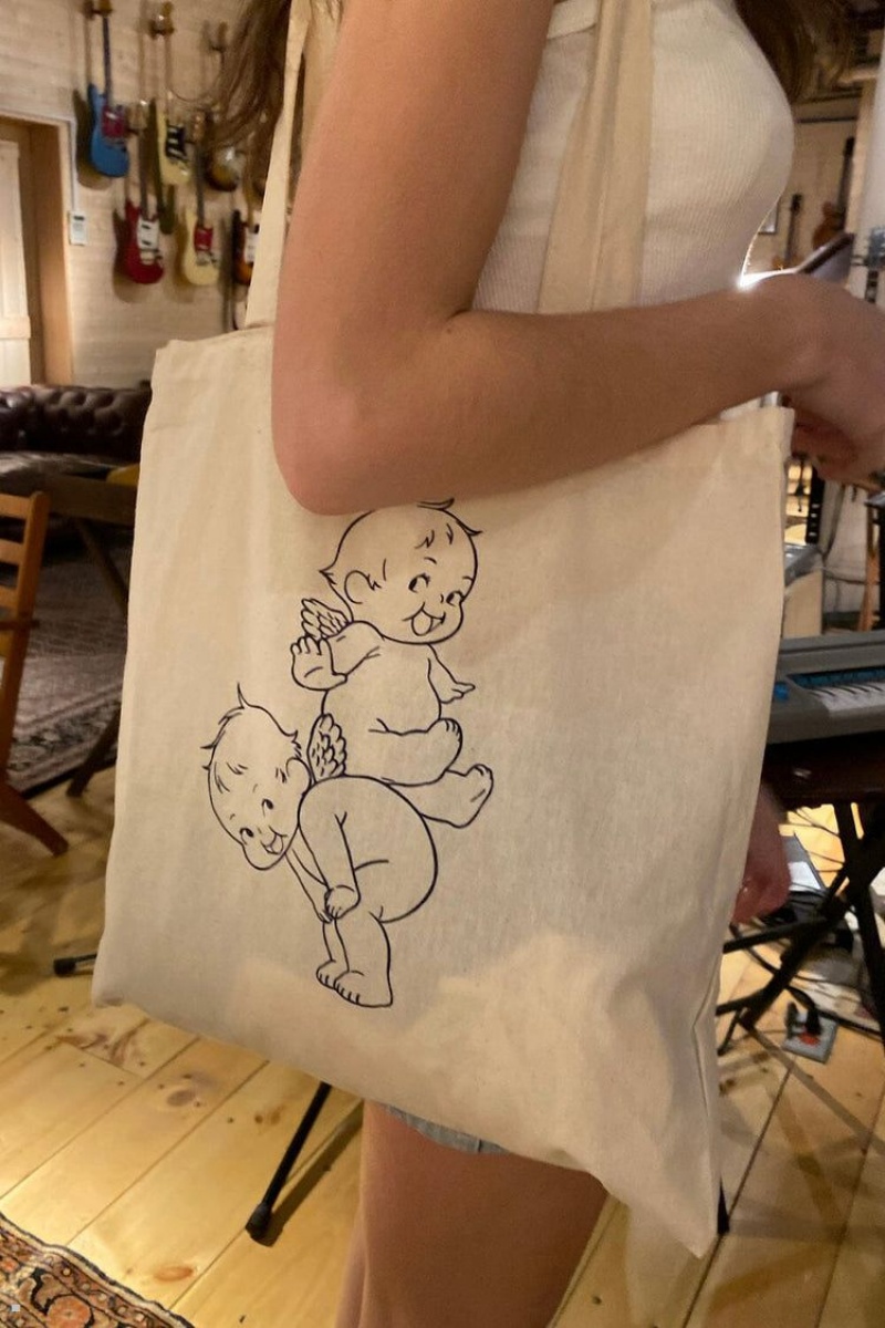 White Brandy Melville Cherubs Tote Bags | USA 27059-HMCJ