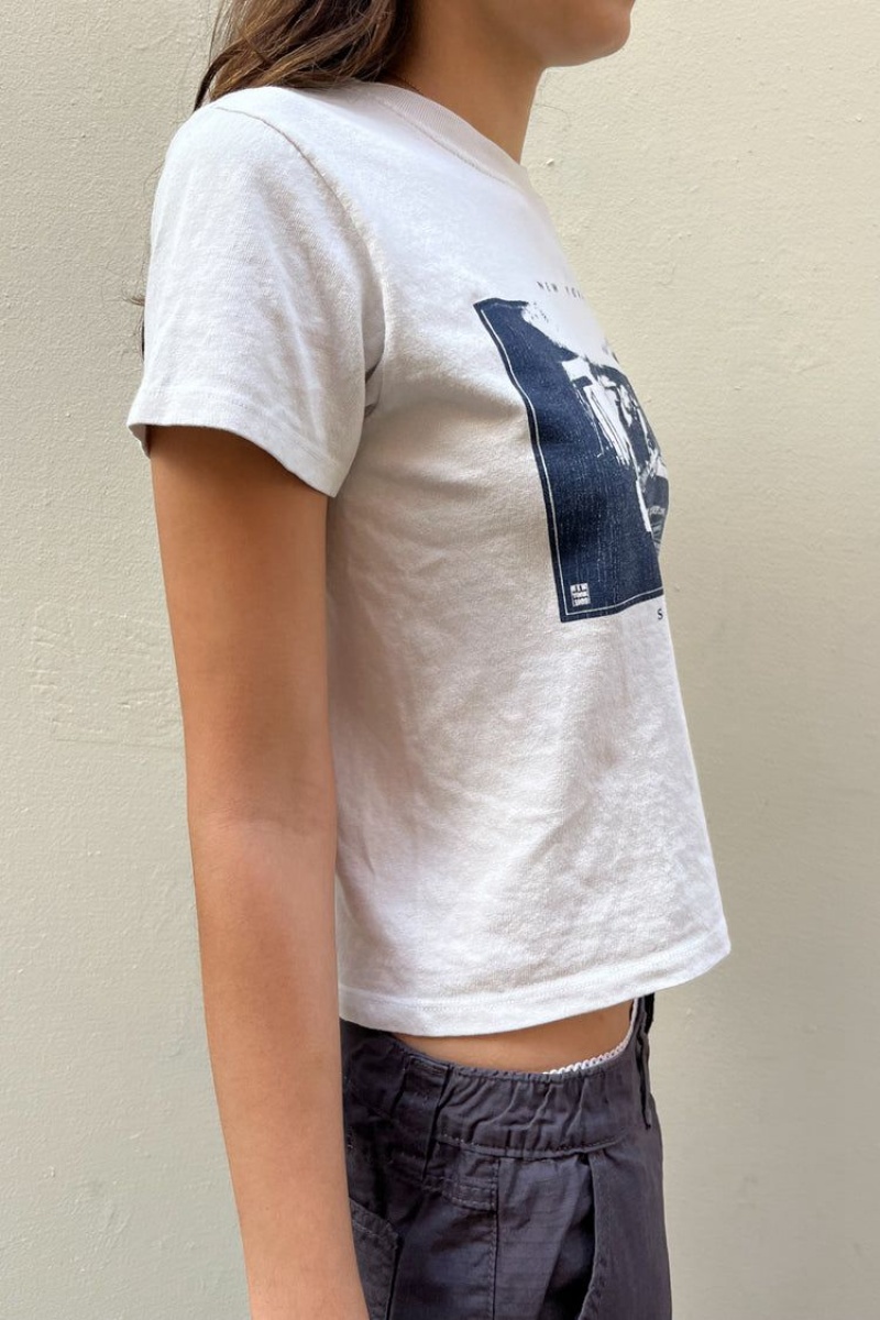 White Brandy Melville Chloe Sound Money Tops | USA 52917-UENJ