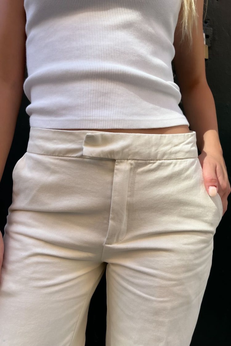 White Brandy Melville Fleur Pants | USA 75803-KTVQ