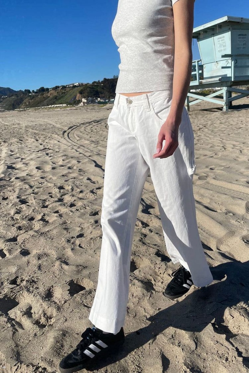 White Brandy Melville Gracie Pants | USA 56327-ZMLS