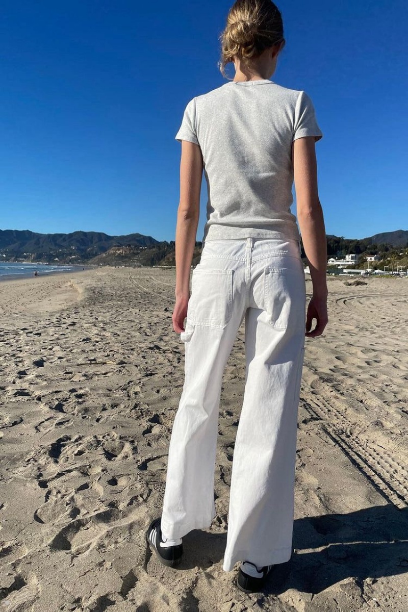 White Brandy Melville Gracie Pants | USA 56327-ZMLS