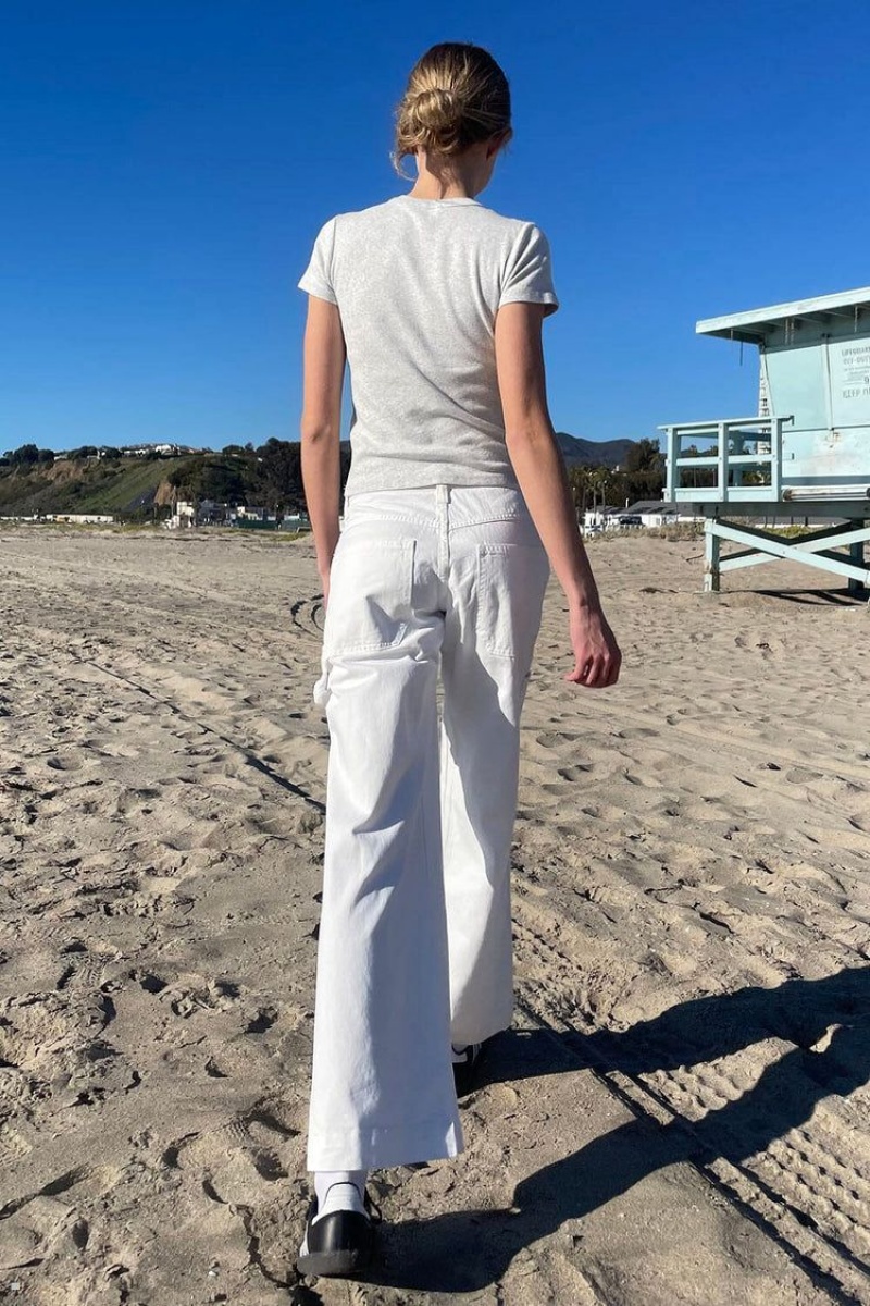 White Brandy Melville Gracie Pants | USA 56327-ZMLS