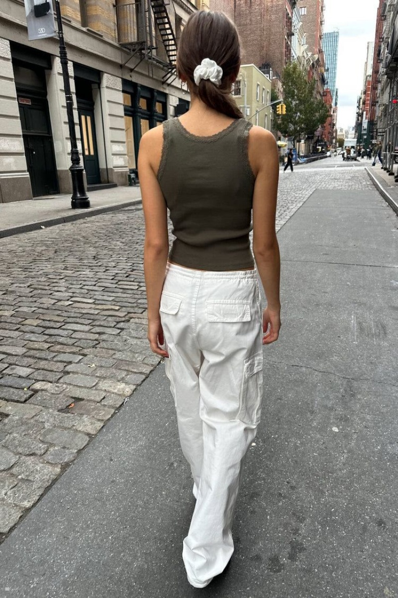 White Brandy Melville Jemma Cargo Pants | USA 25679-FHNK