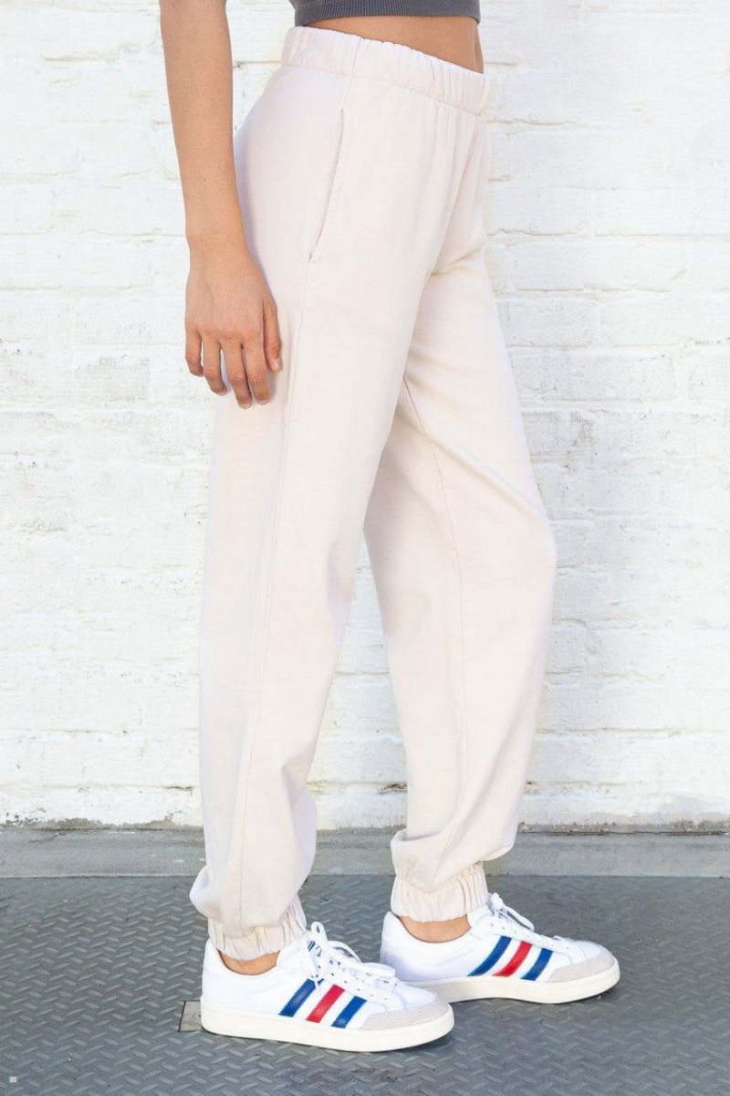 White Brandy Melville Rosa Sweatpants | USA 61539-OFZG