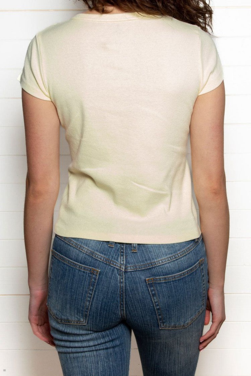 Yellow Brandy Melville Hailie Basic Tops | USA 80243-PZLM